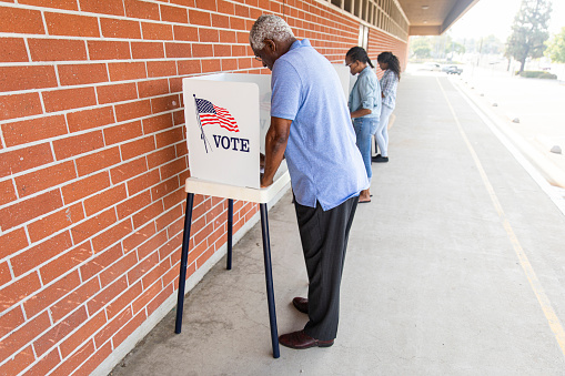 Voters casting ballots on election day