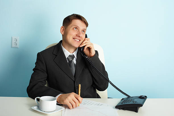 istock Business man talking on phone 120214865