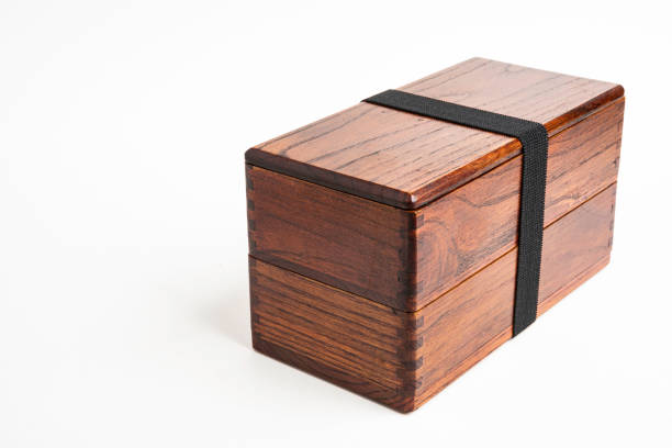 istock Traditional Japanese Wood 2-Layer Bento Box 1202153550