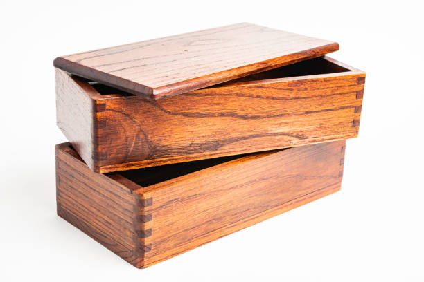 istock Traditional Japanese Wood 2-Layer Bento Box 1202153663