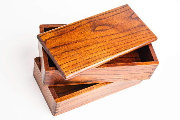 istock Traditional Japanese Wood 2-Layer Bento Box 1202153876