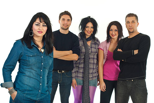 istock Beautiful woman and her friends 120215416