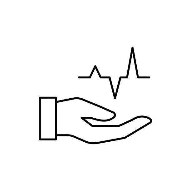 Vector illustration of Hand power, energy icon. Simple line, outline vector electro power icons for ui and ux, website or mobile application