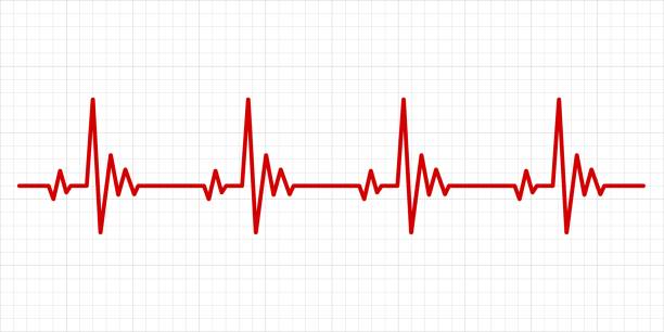 Heartbeat electrocardiogram background Heartbeat electrocardiogram. Hospital test electrocardiograms paper, medical cardio arrhythmia monitor chart, heartbeat line for healthcare diagnosis backgrounds taking pulse stock illustrations