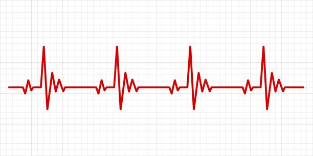 Heartbeat electrocardiogram background Heartbeat electrocardiogram. Hospital test electrocardiograms paper, medical cardio arrhythmia monitor chart, heartbeat line for healthcare diagnosis backgrounds heartbeat line stock illustrations