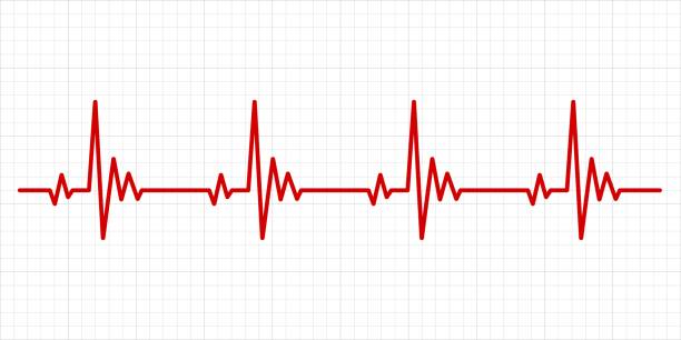 Heartbeat electrocardiogram background Heartbeat electrocardiogram. Hospital test electrocardiograms paper, medical cardio arrhythmia monitor chart, heartbeat line for healthcare diagnosis backgrounds heartbeat stock illustrations