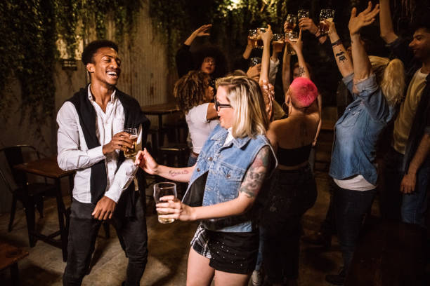 istock Hipster friends dancing on the party 1202163755