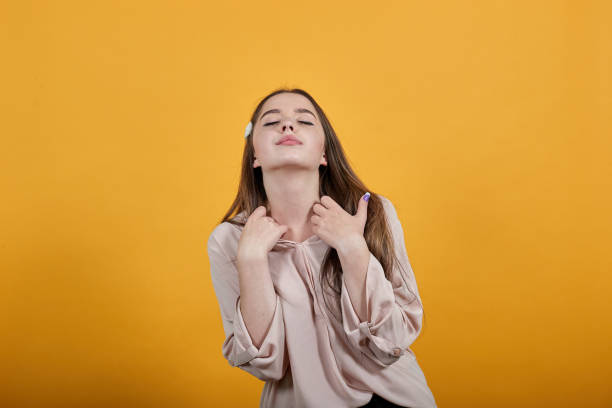 istock Happy young woman threw head back relaxing, enjoying. 1202164965