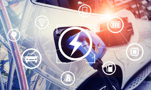 Charge station of an electric vehicle. Automotive technology. Charge station of an electric vehicle. Automotive technology. lithium ion battery stock pictures, royalty-free photos & images