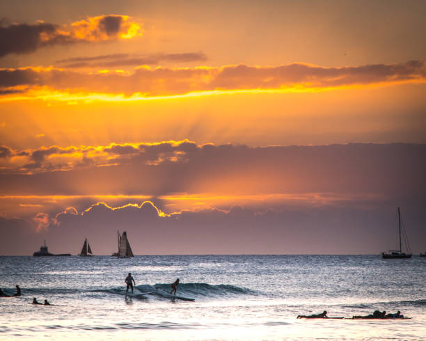 istock Sunset on Waikiki Beach Honolulu Hawaii 1202171978
