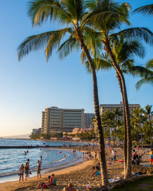 istock Sunset on Waikiki Beach Honolulu Hawaii 1202171999