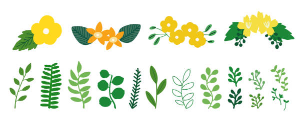 grün-ikonen für den frühling - design pencil drawing doodle environment stock-grafiken, -clipart, -cartoons und -symbole