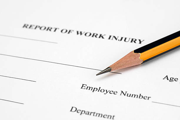 Report of work injury stock photo