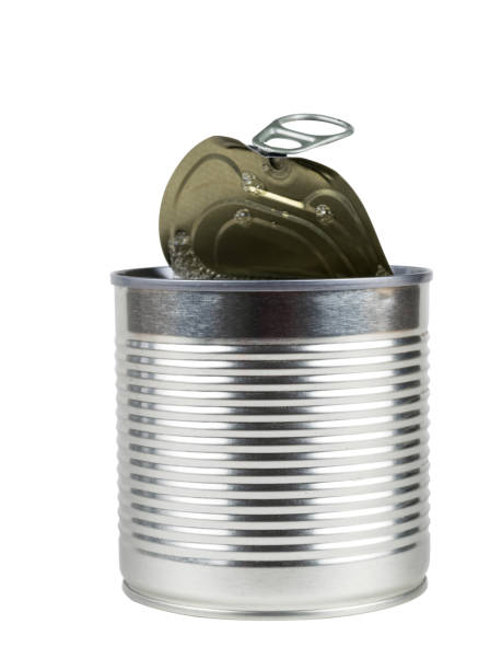 istock Open can for canned food isolated on a white background. 1202173145
