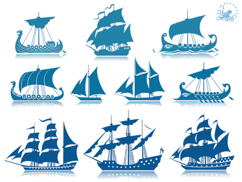 Ships of the past  iconset. PSD with transparency included. All ships separates by layers.