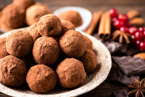 istock Homemade dark chocolate truffles 1202185923