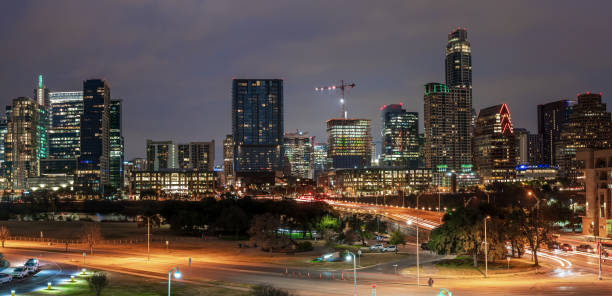 istock Panoramic View of Downtown Austin Texas Early At Dawn 1202186147