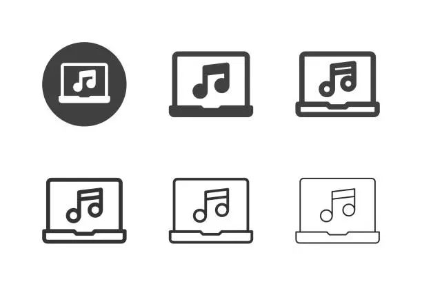 Vector illustration of Music Streaming Icons - Multi Series