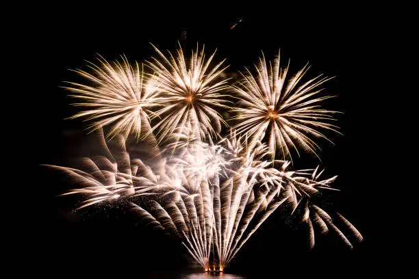 Photo of Colorful fireworks in black background