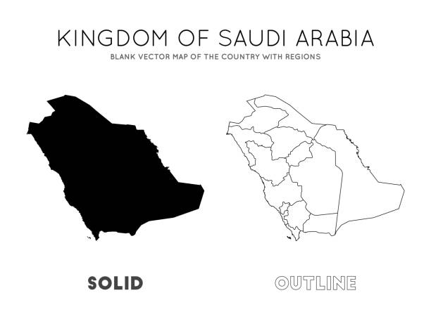 peta arab saudi. - persian gulf countries ilustrasi stok