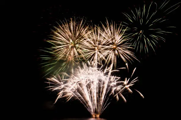 Photo of Colorful fireworks in black background