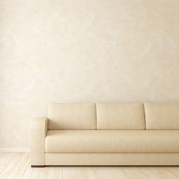 istock Bright Interior Room with Sofa near Stucco Wall 120220184