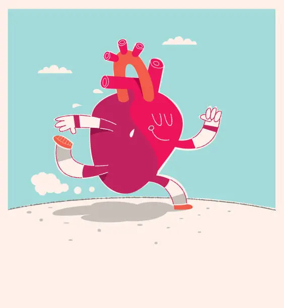 Vector illustration of running heart