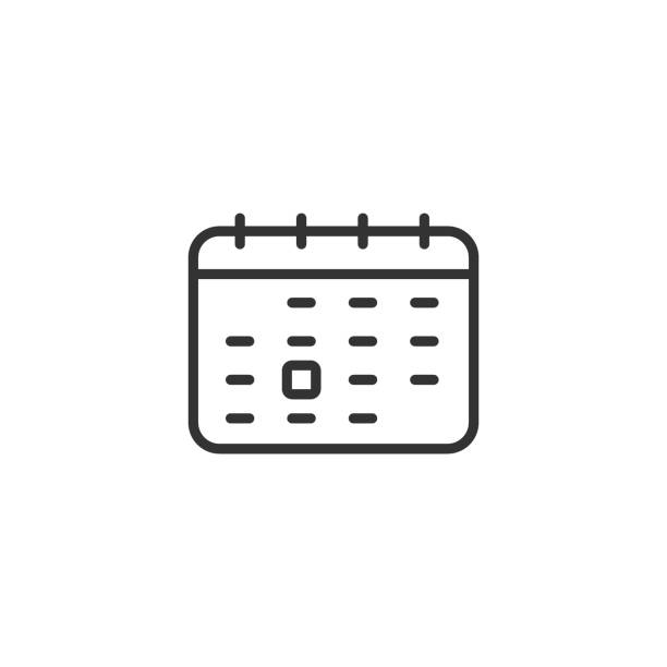 ilustraciones, imágenes clip art, dibujos animados e iconos de stock de icono de calendario en estilo plano. ilustración vectorial de la agenda sobre fondo blanco aislado. programe el concepto de negocio del planificador. - 24187