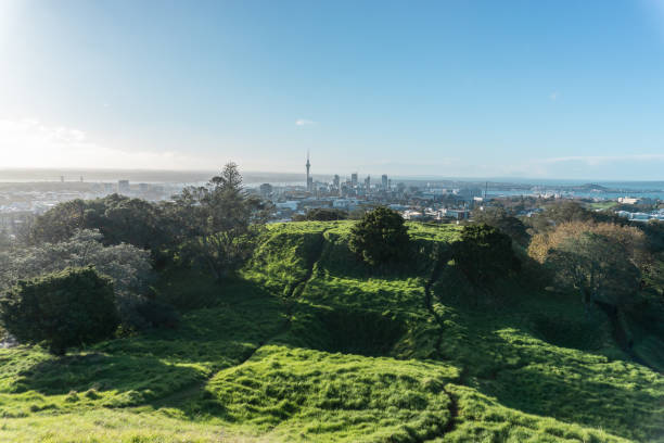 istock Beautiful cityscape over large lawn 1202205262