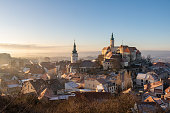 Medieval castle and historic centre of Czech town Mikulov