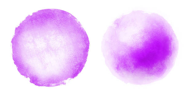 istock Two watercolor circles on white as background 1202223095