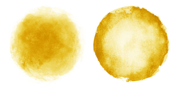 istock Two watercolor circles on white as background 1202223101