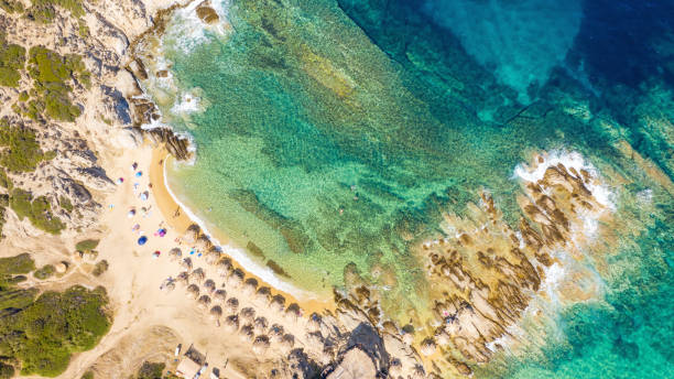 istock Tigania beach in Greece aerial. 1202226332
