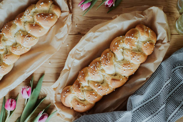istock Fresh baked sweet braided yeast bun 1202228782