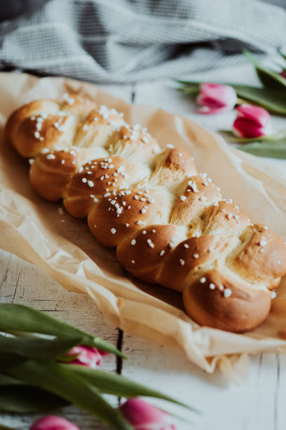 istock Fresh baked sweet braided yeast bun 1202228907