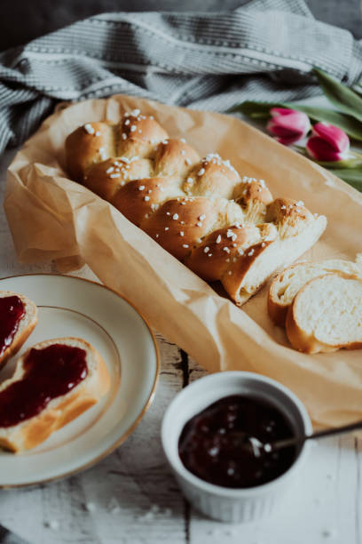 istock Fresh baked sweet braided yeast bun 1202228938