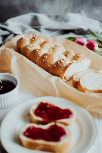 istock Fresh baked sweet braided yeast bun 1202229146