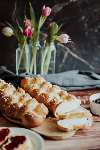 istock Fresh baked sweet braided yeast bun 1202229147