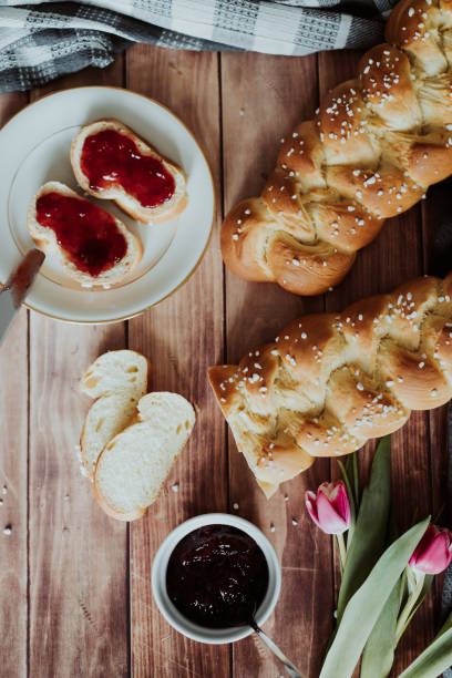 istock Fresh baked sweet braided yeast bun 1202229323