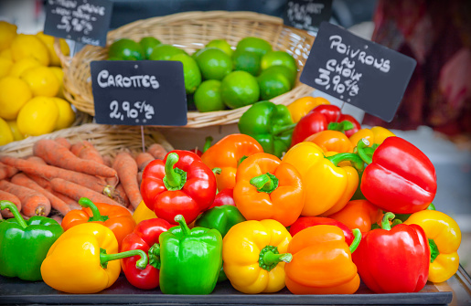 Peppers at the vegetable market