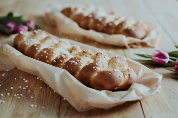 istock Fresh baked sweet braided yeast bun 1202229578