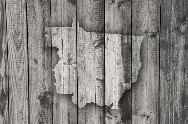 istock Map of Mato Grosso on weathered wood 1202232024