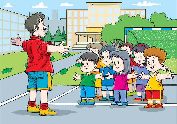 Children And Teacher In Physical Education Stock Illustration - Download Image Now - Cartoon, Child, Illustration - iStock Children And Teacher In Physical Education Stock Illustration - Download Image Now - Cartoon, Child, Illustration - iStock