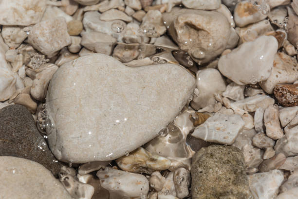 istock Heart-shaped stone in water 1202243100