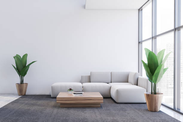 istock White living room interior with white sofa 1202246966