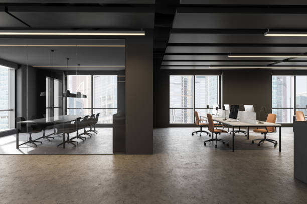 istock Gray meeting room in open space office 1202248745