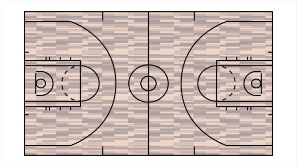 istock Basketball court floor with black lines on wood texture background. Vector illustration. sport concept . eps 10 vector . 1202248878