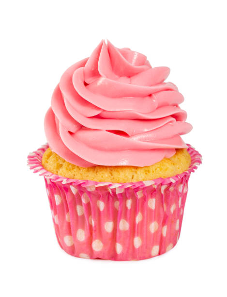 istock Tasty cupcake with pink cream isolated on white. 1202248952