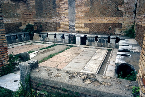 Ruins of an ancient amphitheater in Pompeii