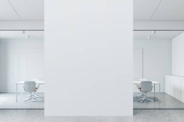 istock White meeting room with mock up wall 1202251696